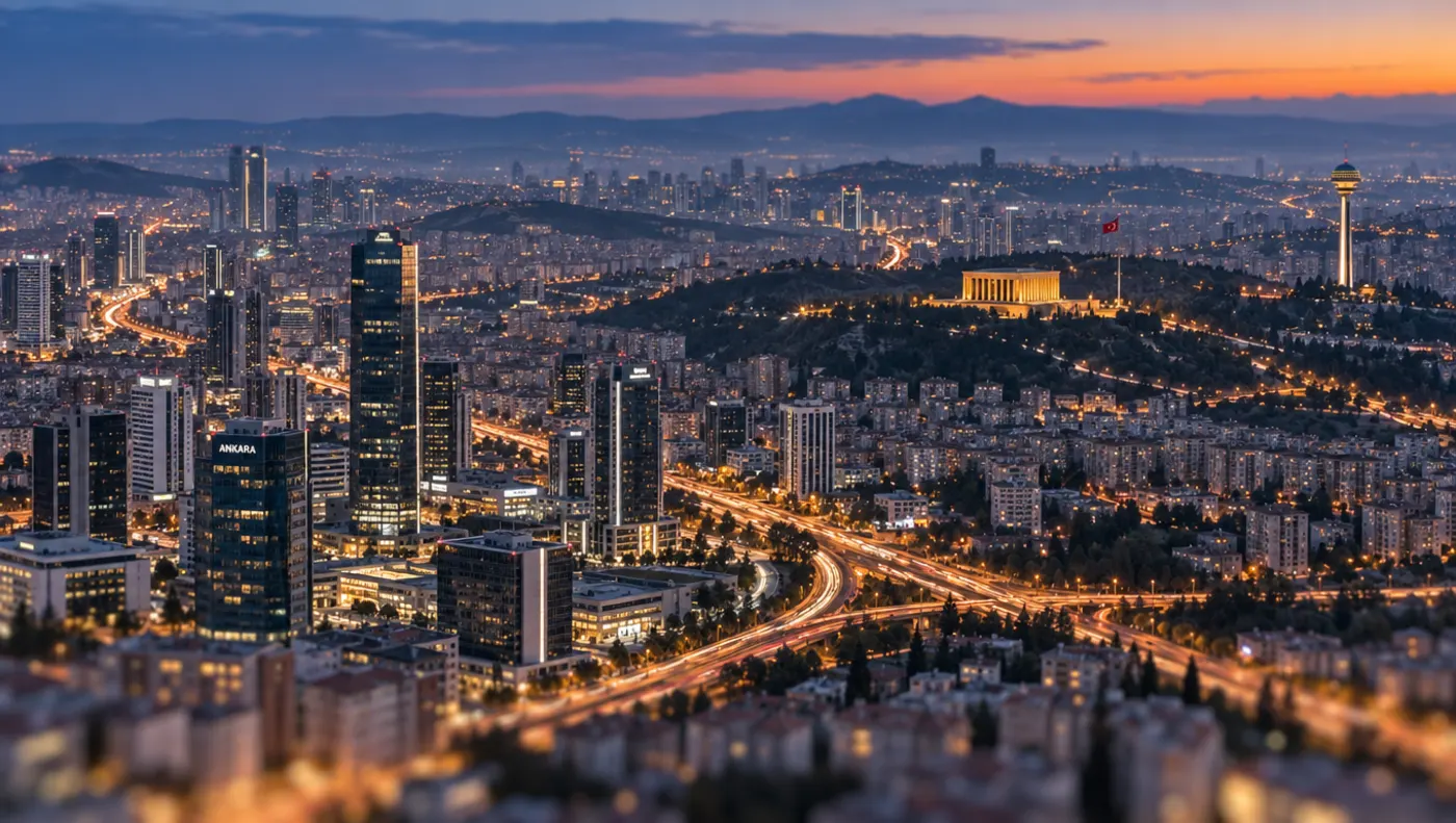 Ankara from above at dusk